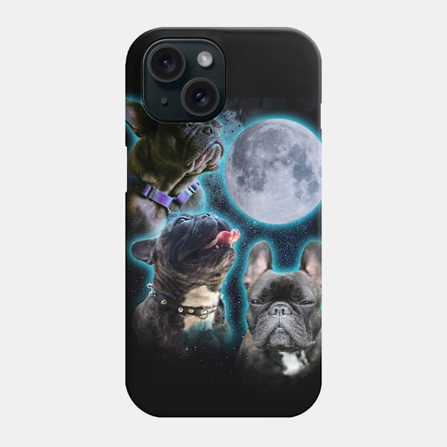 Three Frenchies Moon Phone Case by ursulalopez