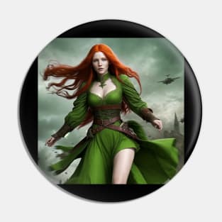 Sorceress in Green Robe Pin