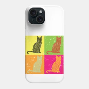 Distressed Cats Pop Art Circle Design Phone Case