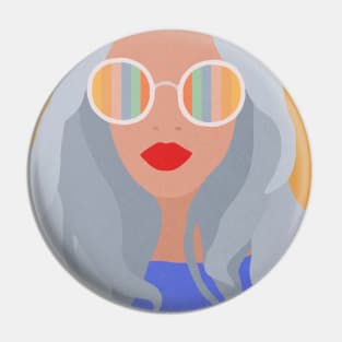 Cool girl rainbow sunglasses Pin