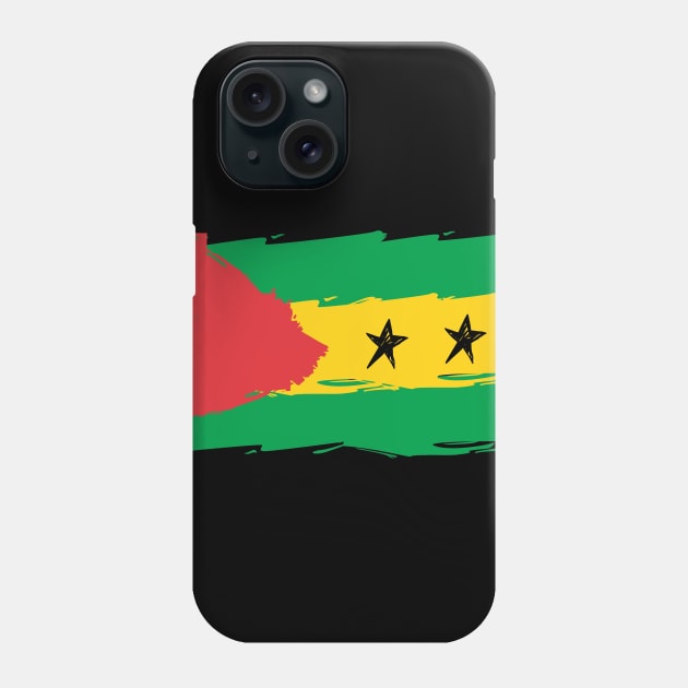 São Tomé and Príncipe painted flag Phone Case by Luso Store