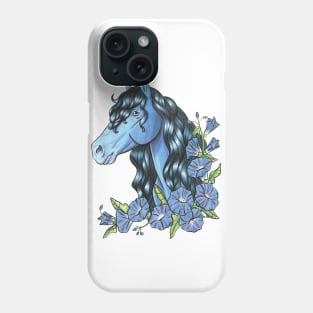 Sapphire Horse with Morning Glory Phone Case