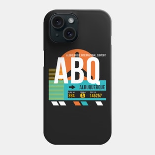 Albuquerque (ABQ) Airport // Retro Sunset Baggage Tag Phone Case