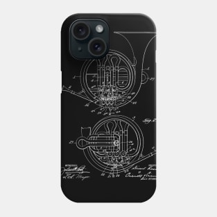 brass musical instrument Vintage Patent Hand Drawing Phone Case