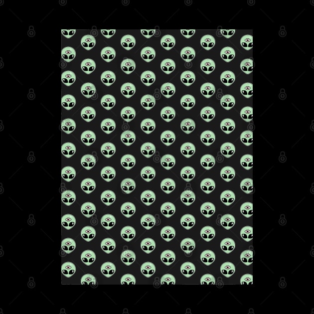 Kawaii Alien Pattern by Sasyall