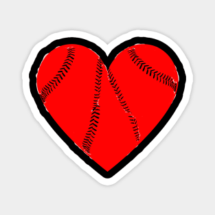 baseball red heart Magnet