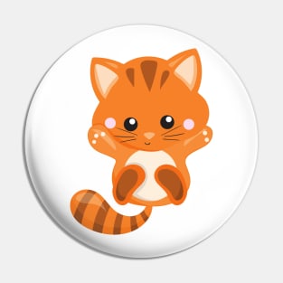 Cute Cat, Orange Cat, Little Cat, Kitty, Kitten Pin