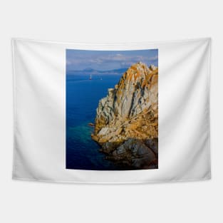 Beautiful cliff overlooking the italian Tyrrhenian Sea Tapestry