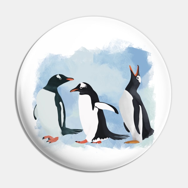 Three Penguins Pin by Suneldesigns