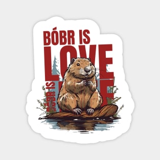 Bóbr is Love Bóbr is Life | Bobr Bober Beaver Biber Magnet