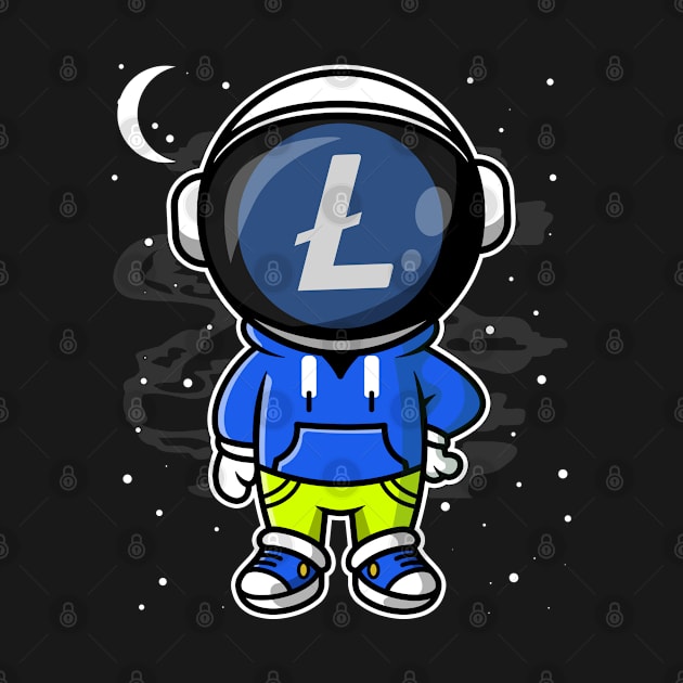 Hiphop Astronaut Litecoin Lite Coin LTC To The Moon Crypto Token Cryptocurrency Wallet Birthday Gift For Men Women Kids by Thingking About