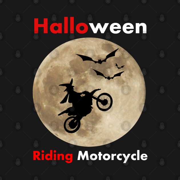 Halloween Witch riding Motorcycle by Dolta