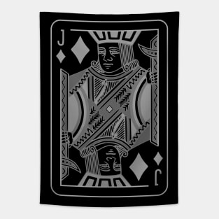 Jack of Diamonds Grayscale Tapestry