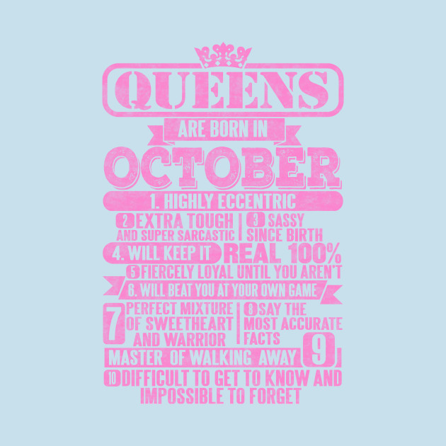 Disover Queens Are Born In October - Queens Are Born In October - T-Shirt