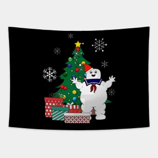 Stay Puft Ghostbusters Around The Christmas Tree Tapestry