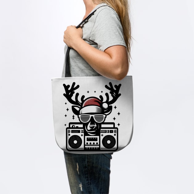 Retro Christmas Reindeer Santa Hat by Frank Ring