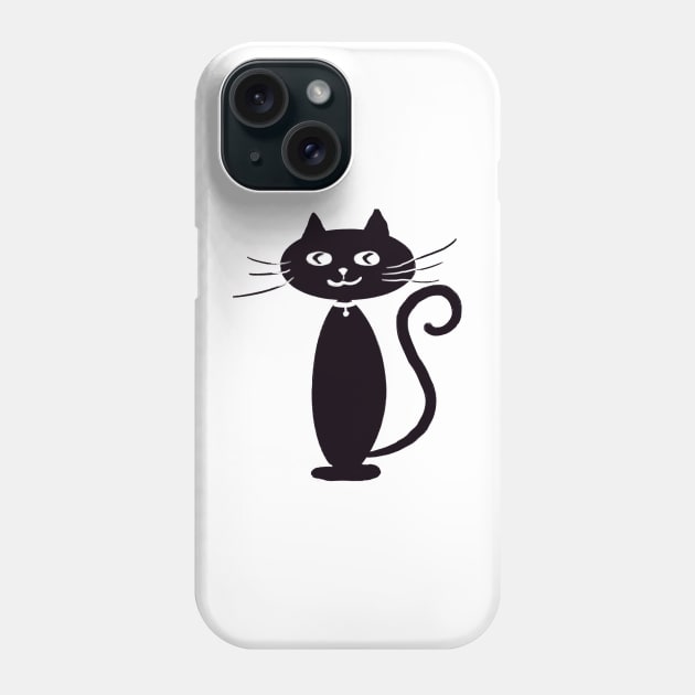 Cosmic Cat Solo (Black) Phone Case by TheCoatesCloset