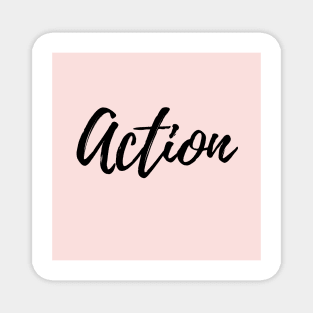 Action - Pink Background Magnet