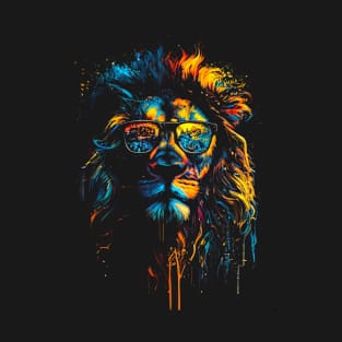 Psychedelic Lion With Glasses #2 T-Shirt