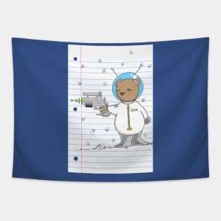 Space Teddy (ruled paper background) Tapestry