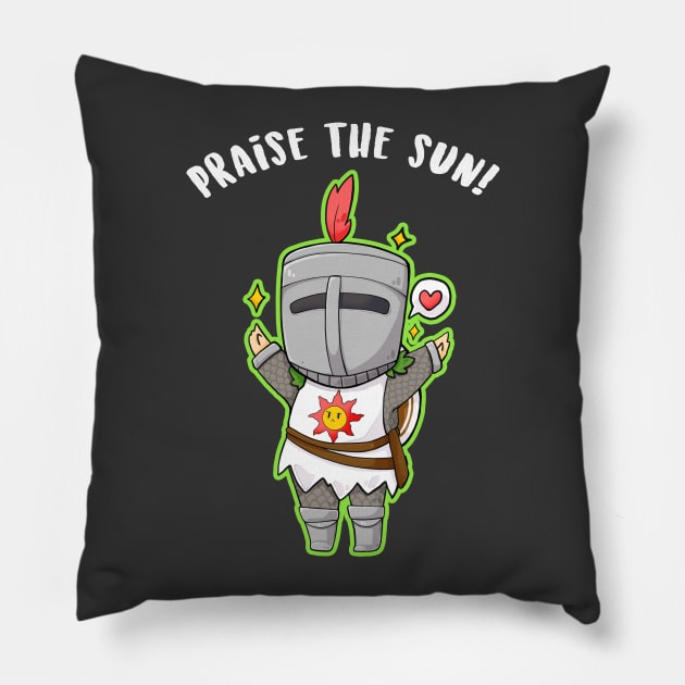 Praise the Sun - chibi Solaire dark souls Pillow by linkitty