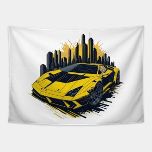 Retro Lamborghini Cars Tapestry