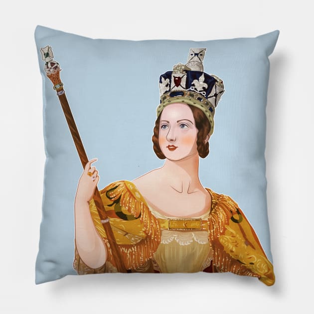 Queen Victoria - historical illustration Pillow by vixfx