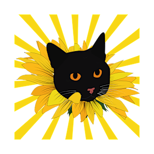 Cat in a sunflower T-Shirt