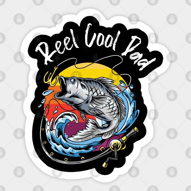  Reel Cool Dad Funny Fishing Father's Day T-Shirt, Mens