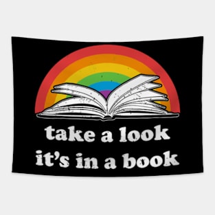 Take a look, its in a book - Retro inspired Reading Rainbow Tapestry