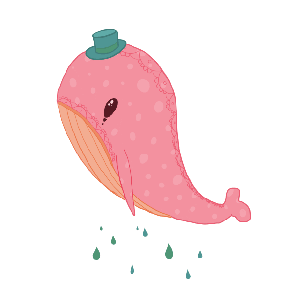 pink whale by moonlitdoodl