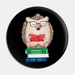 hedgehog reading book Pin