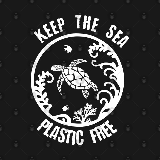 Sea Turtle Gift Print Keep The Sea Plastic Free Ocean Life Print by Linco