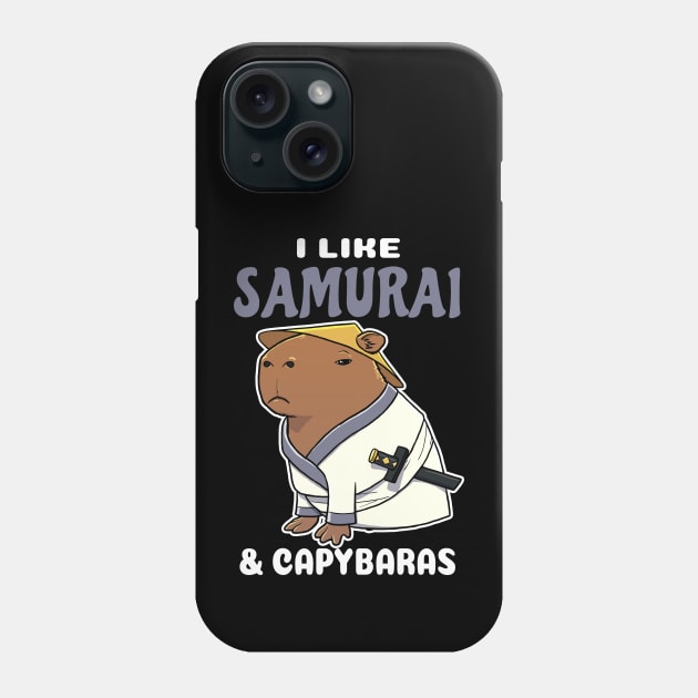 I Like Samurai and Capybaras Cartoon Phone Case by capydays