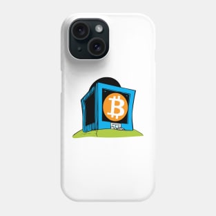 funny - crypto – store of value – Bitcoin vault (blue variant) Phone Case