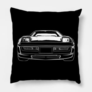 White C4 Corvette Sketch Art Pillow