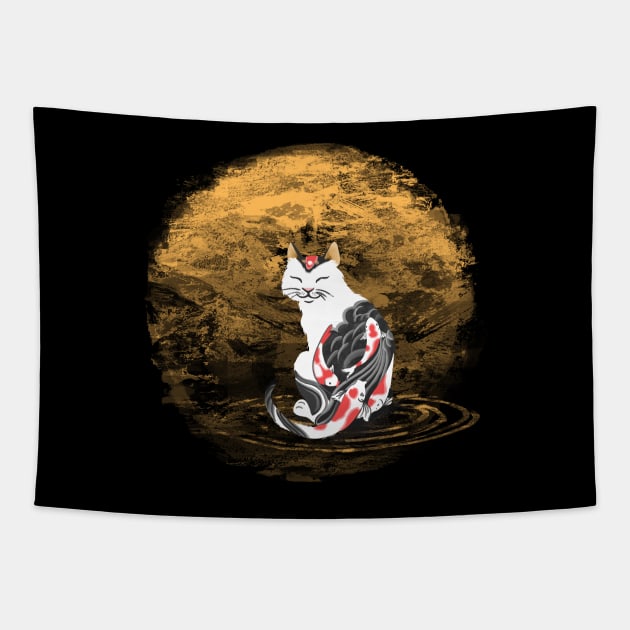 Yakuza Cat Tapestry by Ionfox