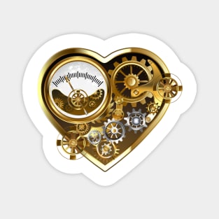 Steampunk Heart with Manometer Magnet