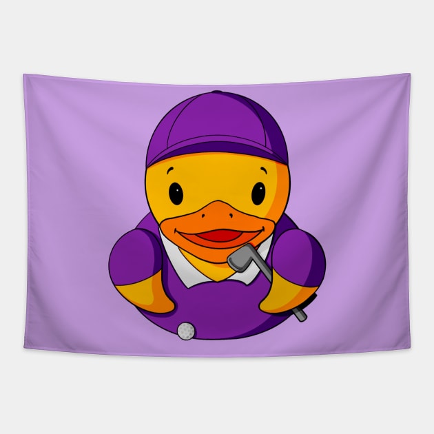 Golfer Rubber Duck Tapestry by Alisha Ober Designs