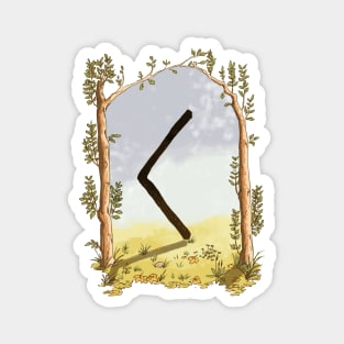 rune kenaz - magical symbol Magnet