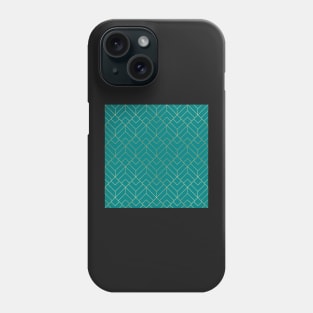 Gold & Teal Geo Pattern Phone Case