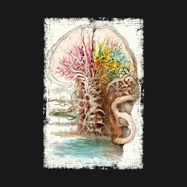 Abstract brain and spine tree by erzebeth