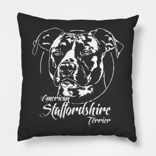 American Staffordshire Terrier dog portrait Pillow