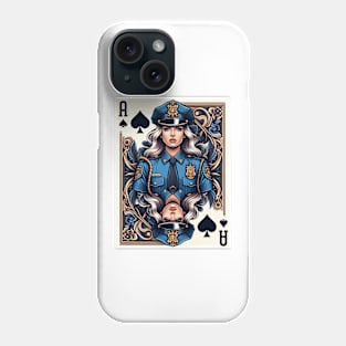 Policeman Playing Card Ace of Spades Phone Case