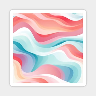 Pastel Ripples: Modern Abstract Waves Unleashed Magnet