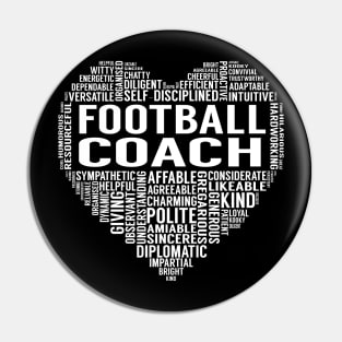 Football Coach Heart Pin