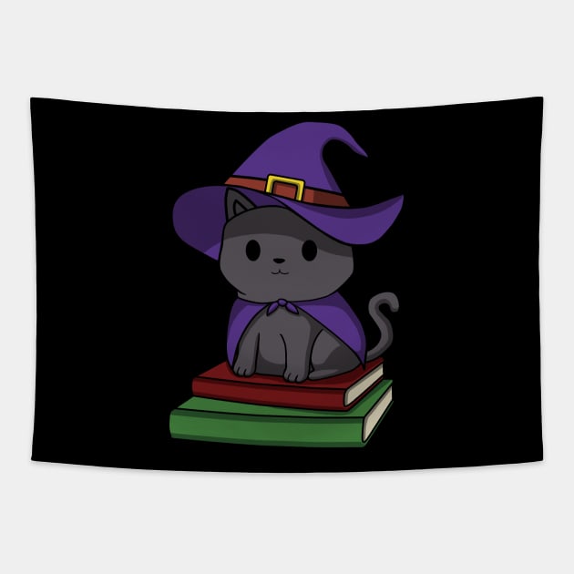 Witch Cat Halloween Tapestry by DreamstateStudios