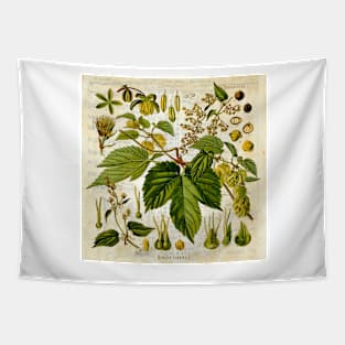 Retro Botanical Common Hops Tapestry