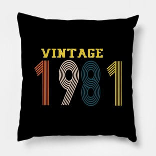 1981 vintage year retro Pillow