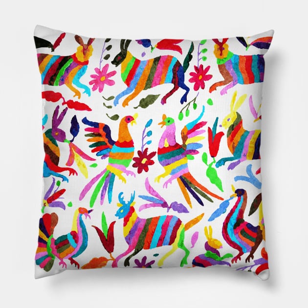 Rainbow Otomi Print Pillow by otomi